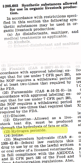 Synthetic substances allowed in organic livestock production